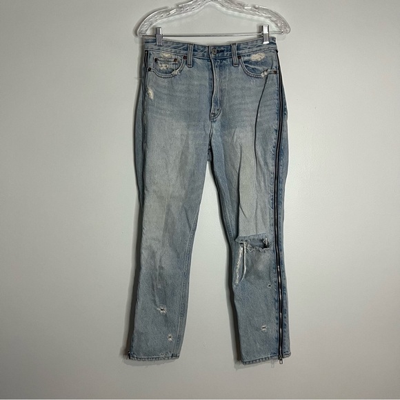 Abercrombie & Fitch Side Zippered Girlfriend Jeans 28|6R - Picture 2 of 5
